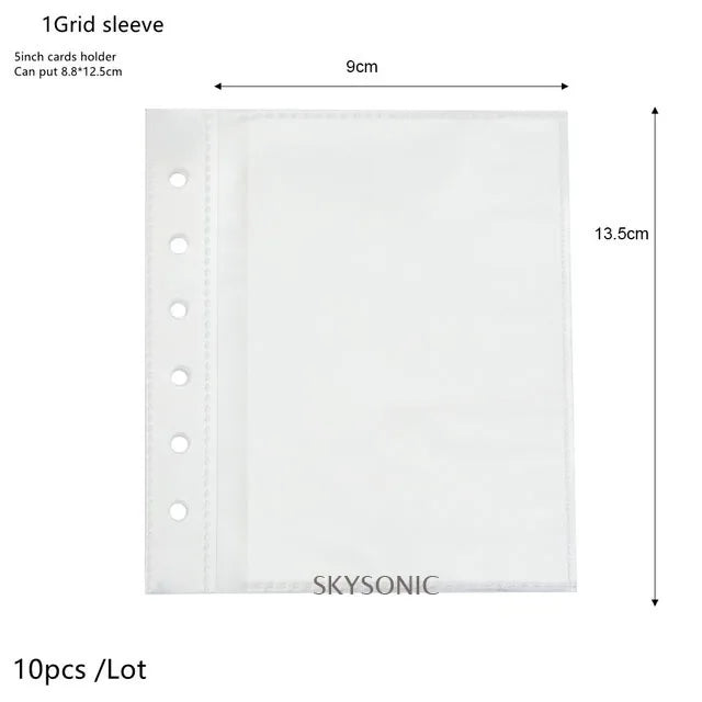 SKYSONIC Square Binder Collect Book DIY Sleeves & Notebook Refill Papers Idol Goo Card Journal Glitter Bullet Hand Book