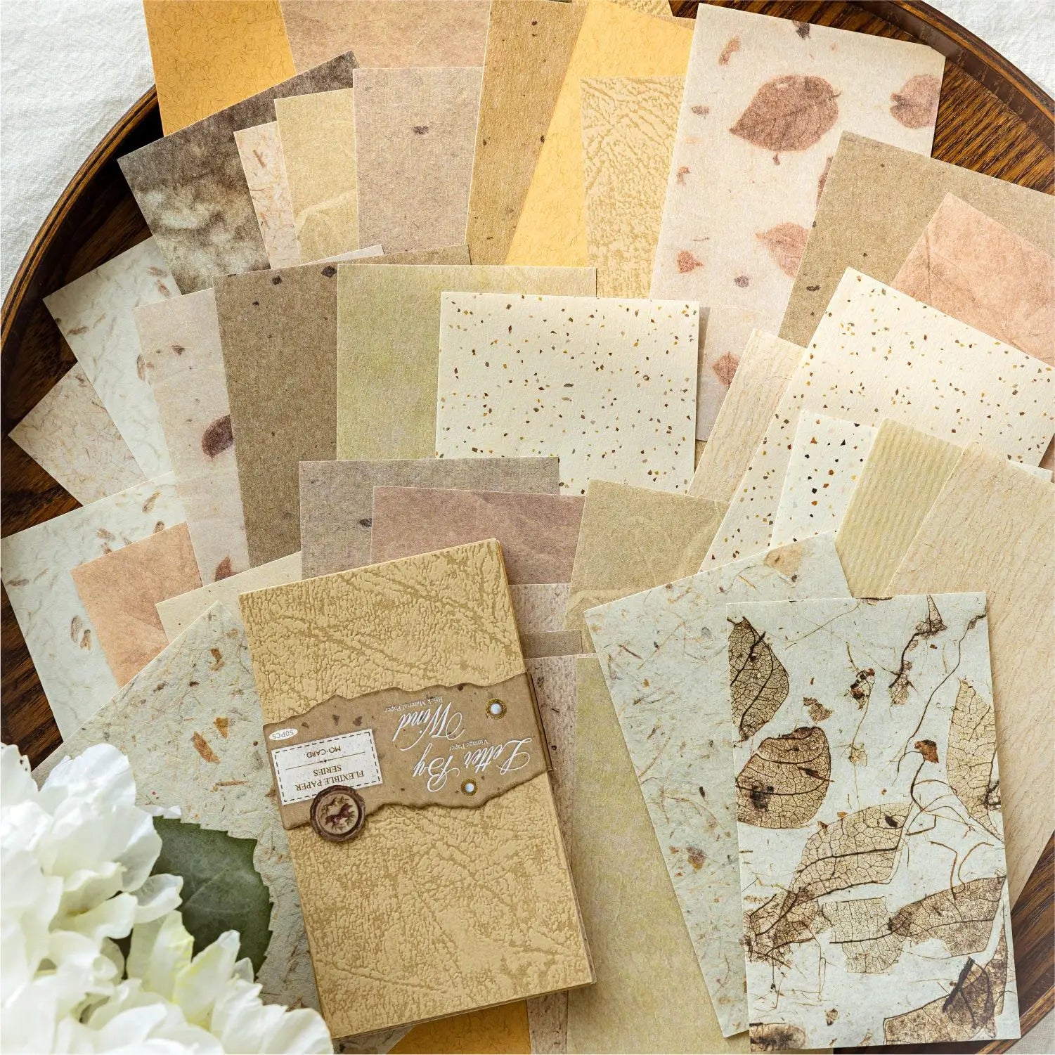 50pcs/pack Loose Leaf Paper Material Gentle Series Light Vintage Memo Pad DIY Decorative Collage