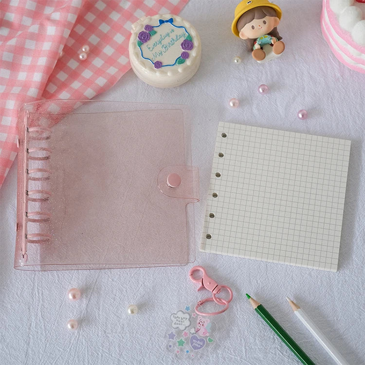 SKYSONIC Square Binder Collect Book DIY Sleeves & Notebook Refill Papers Idol Goo Card Journal Glitter Bullet Hand Book
