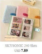 SKYSONIC Square Binder Collect Book DIY Sleeves & Notebook Refill Papers Idol Goo Card Journal Glitter Bullet Hand Book
