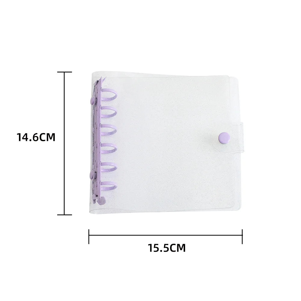 SKYSONIC Square Binder Collect Book DIY Sleeves & Notebook Refill Papers Idol Goo Card Journal Glitter Bullet Hand Book