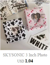 SKYSONIC Square Binder Collect Book DIY Sleeves & Notebook Refill Papers Idol Goo Card Journal Glitter Bullet Hand Book