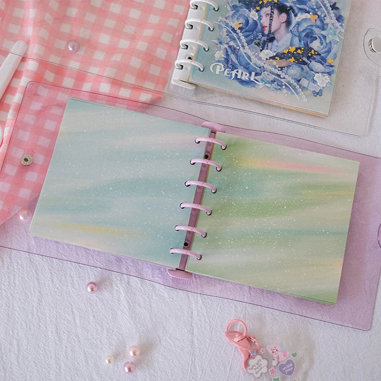 SKYSONIC Square Binder Collect Book DIY Sleeves & Notebook Refill Papers Idol Goo Card Journal Glitter Bullet Hand Book