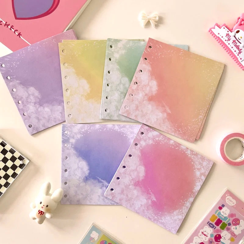 SKYSONIC Square Binder Collect Book DIY Sleeves & Notebook Refill Papers Idol Goo Card Journal Glitter Bullet Hand Book