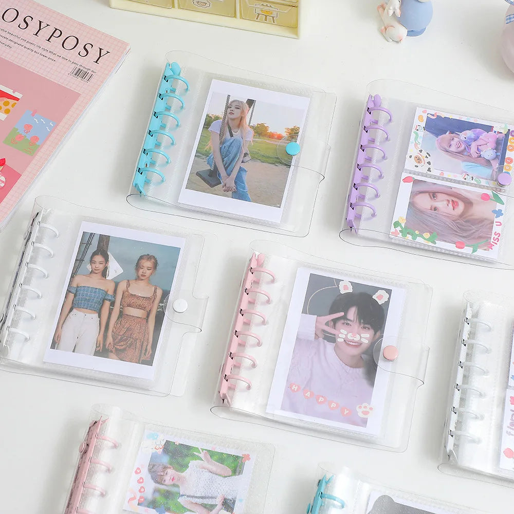 SKYSONIC Square Binder Collect Book DIY Sleeves & Notebook Refill Papers Idol Goo Card Journal Glitter Bullet Hand Book