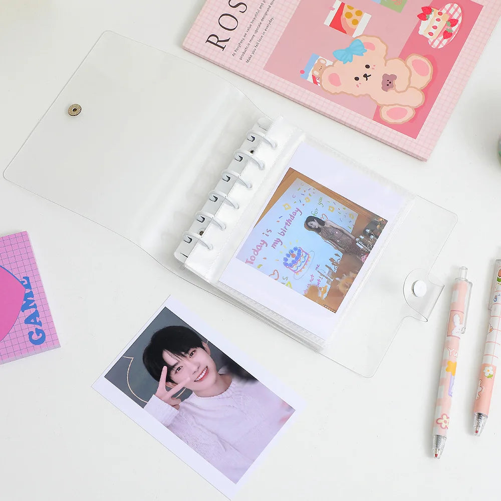 SKYSONIC Square Binder Collect Book DIY Sleeves & Notebook Refill Papers Idol Goo Card Journal Glitter Bullet Hand Book