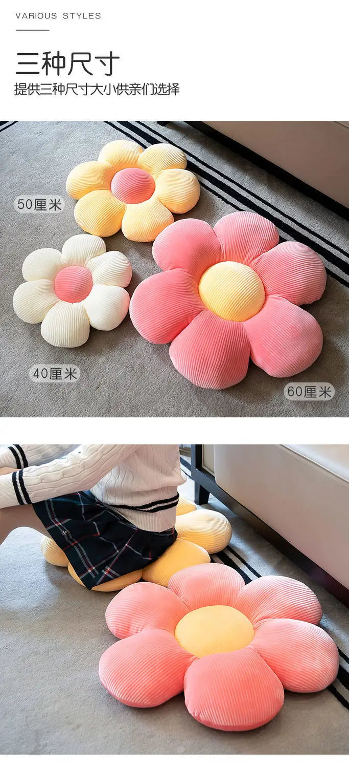 Stuffed Six Petal Flower Cushion Girly Room Decor SunflowerSetting for Kids Bedroom Seat Pillow Pillow Bay Window Pink Flower
