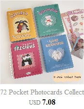 SKYSONIC Square Binder Collect Book DIY Sleeves & Notebook Refill Papers Idol Goo Card Journal Glitter Bullet Hand Book