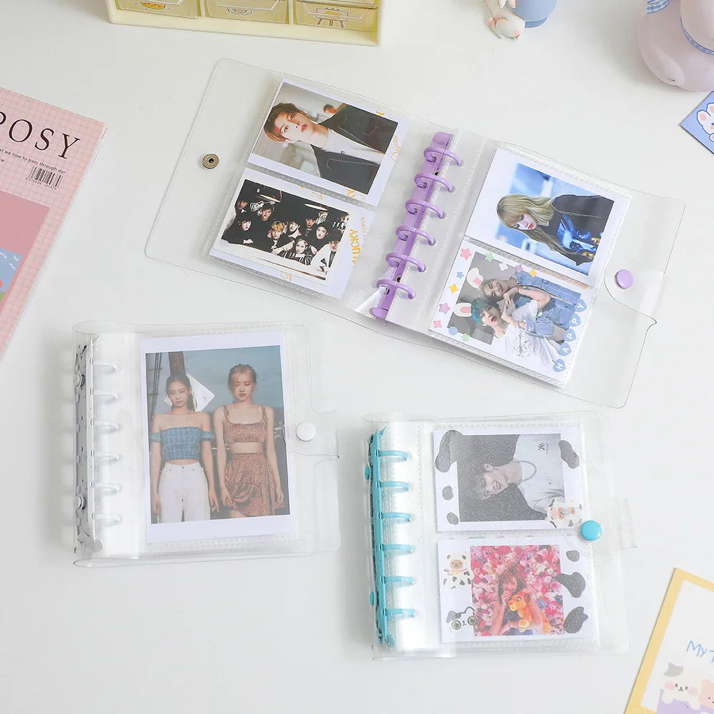 SKYSONIC Square Binder Collect Book DIY Sleeves & Notebook Refill Papers Idol Goo Card Journal Glitter Bullet Hand Book