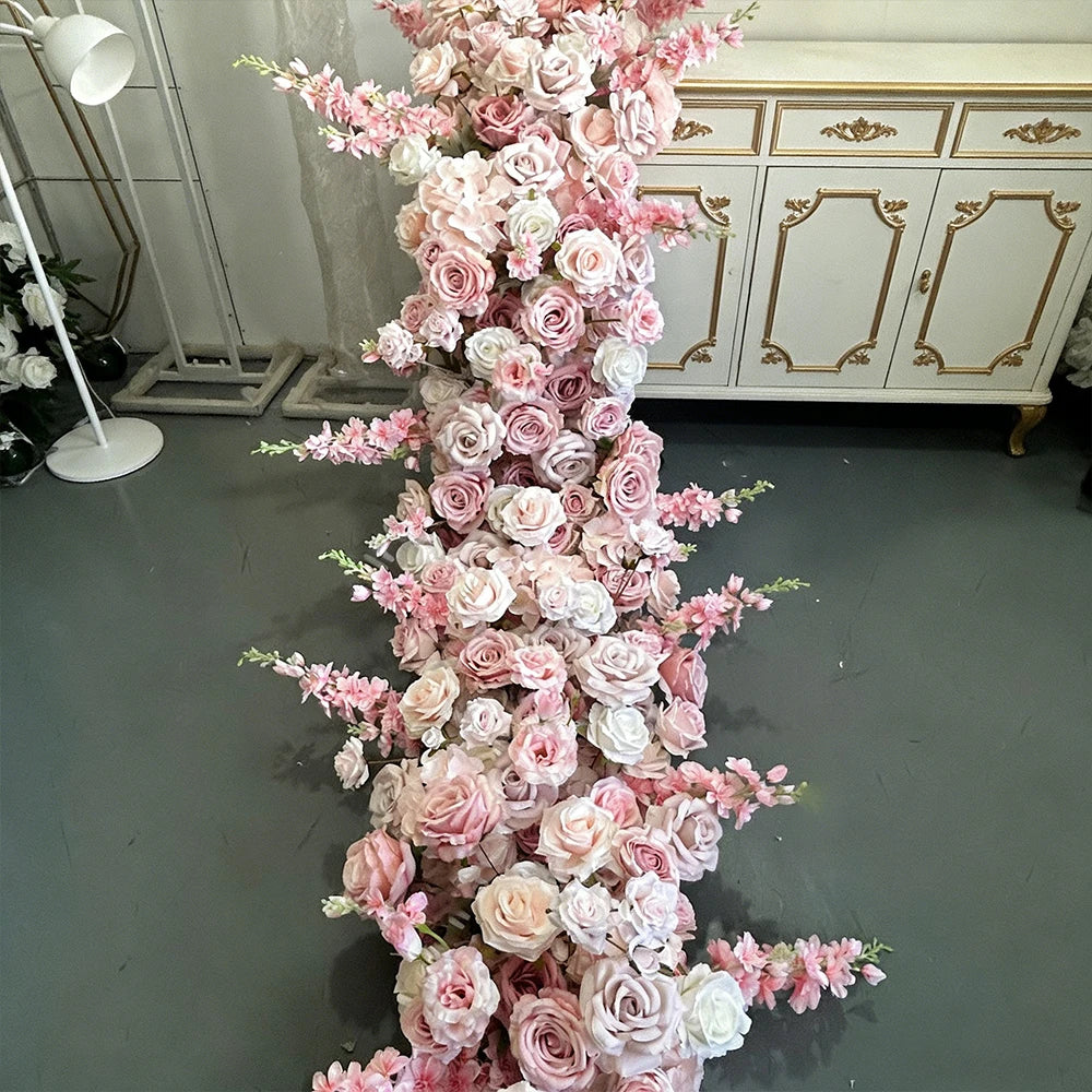 Pink Artificial Flower Ball Wreath 50/60/70/80cm Wedding Table Centerpiece Road Lead Decor Floral Arrangement for Party Event