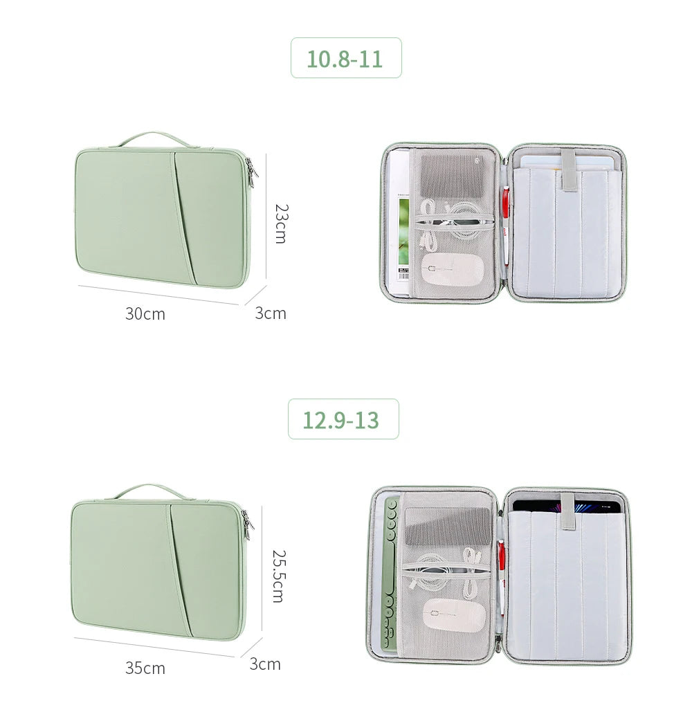 Sleeve Tablet Bag For iPad Air 2 1 2019 Pro 11 12.9 XiaoMi Pad 5 10 Cover 2017 Tablet Case 13 Inch Macbook Shockproof Pouch