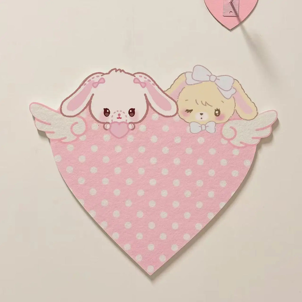 New Cute Cartoon Bunny Felt Decoration Cork Board Wall Photo Message Board Wall Punch-free No Damage The Wall Room Decoration