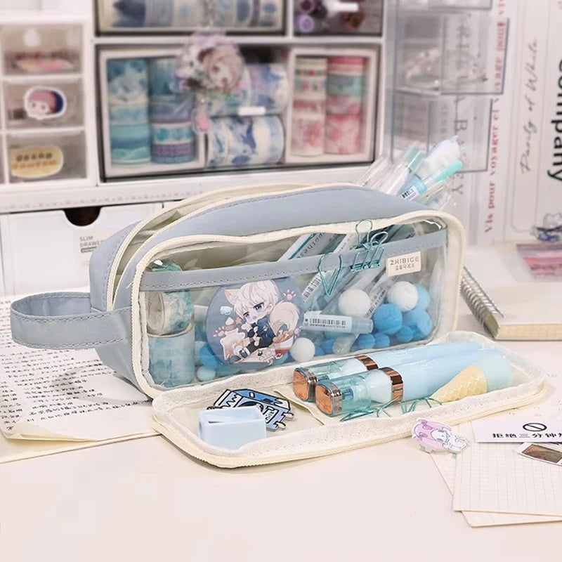 1Pc Creative Pencil Case for Girls Cute Kawaii Pencil Cases Storage Kids Pen Bag Stationery Box School Students Supplies
