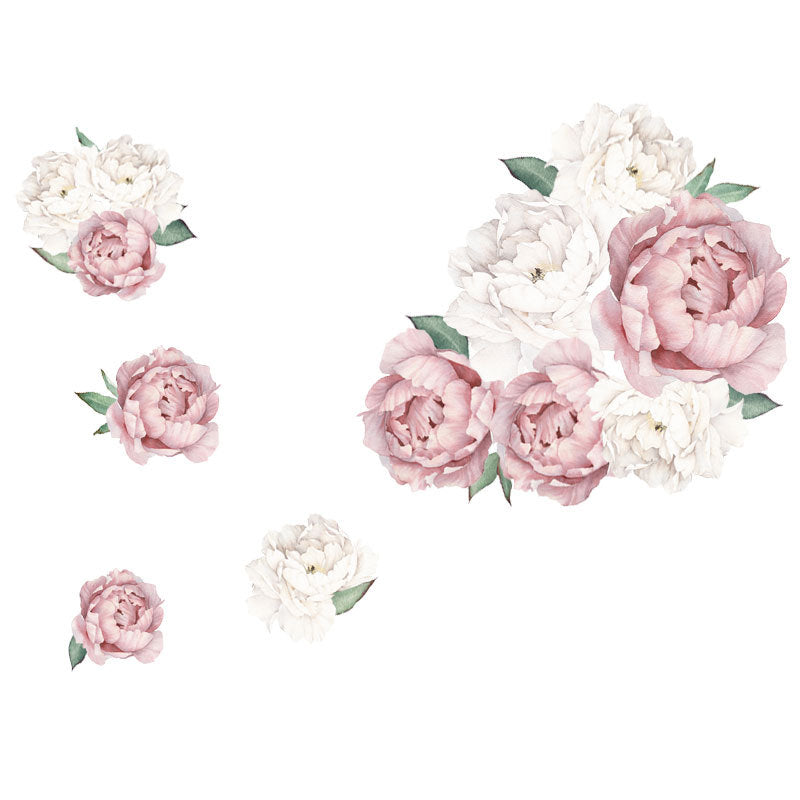 Creative Peony Series Wall Stickers Blossoming Peony Personality Combination Home Decoration Self-adhesive Wall Stickers