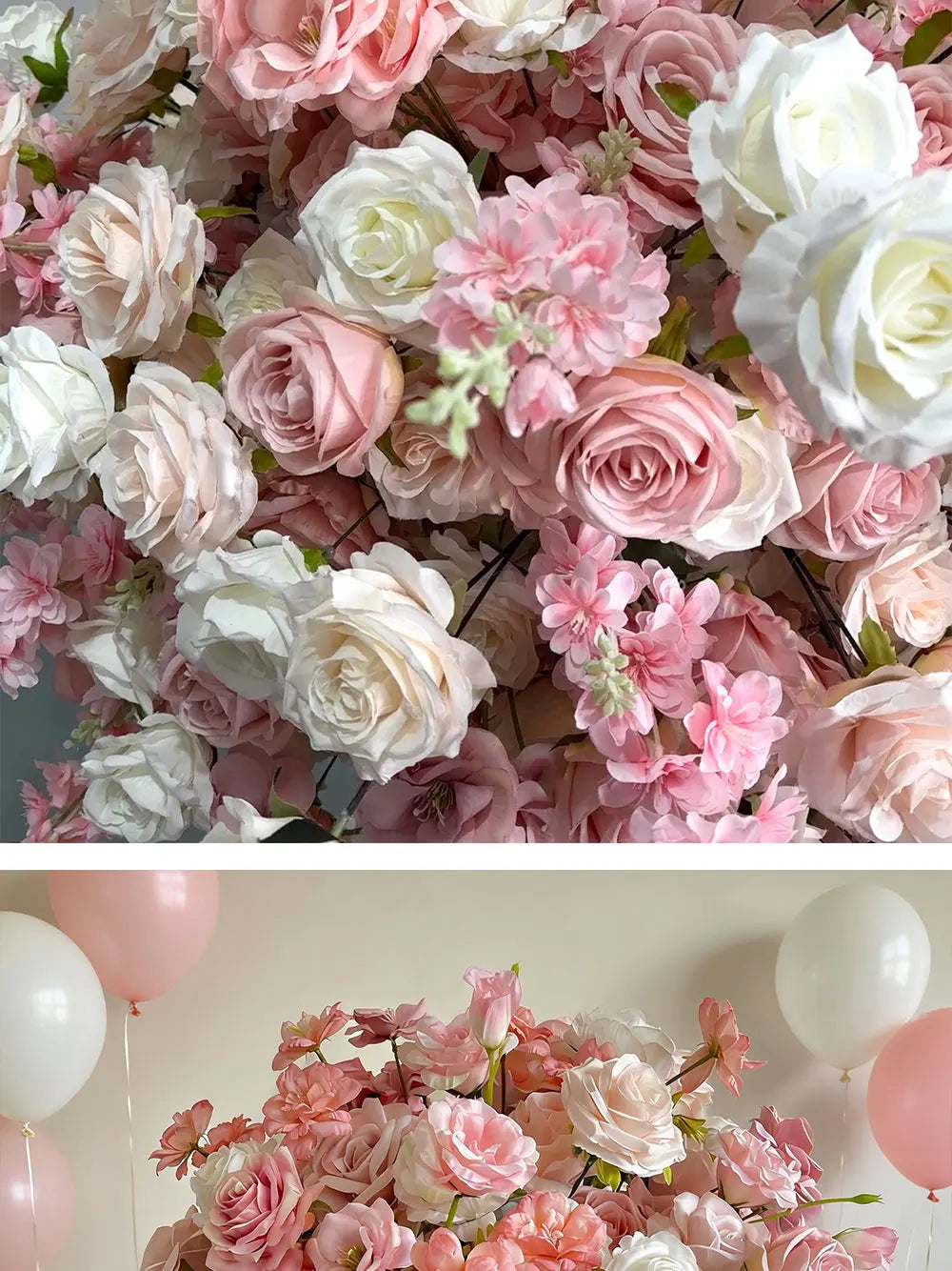 Pink Artificial Flower Ball Wreath 50/60/70/80cm Wedding Table Centerpiece Road Lead Decor Floral Arrangement for Party Event