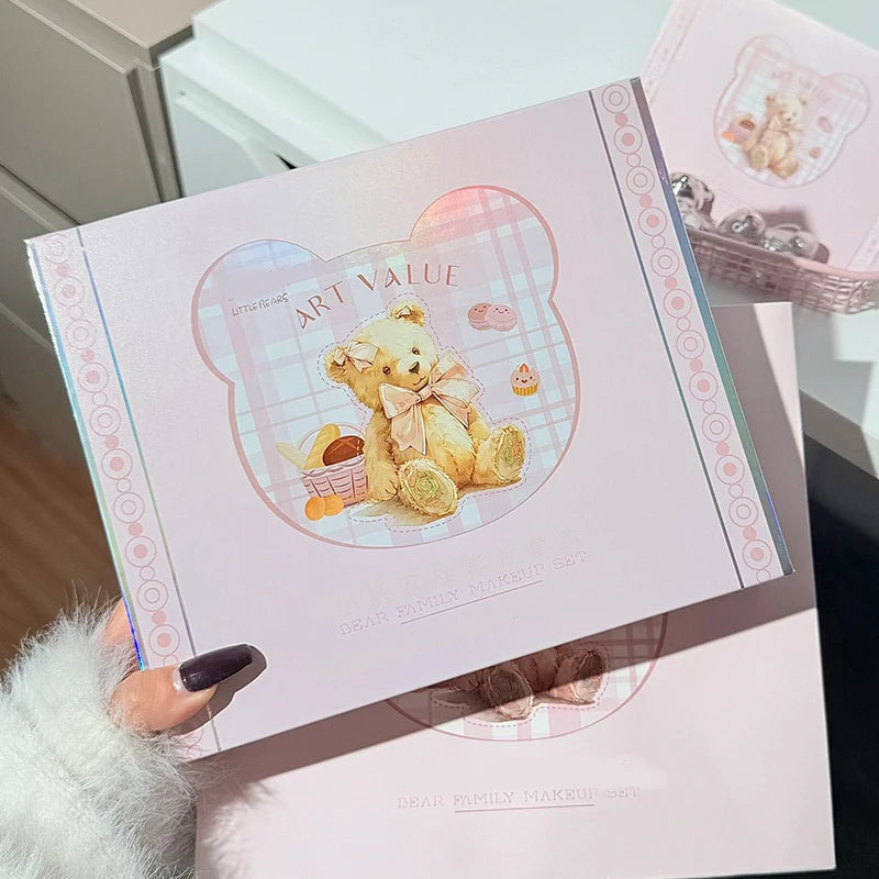 Bear Family Makeup Gift Box Lip Color powder blusher eye shadow powder Holiday Gift Makeup Set