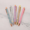 Lytwtw's Cute Daisy Press Ballpoint Pen Luxury Kawaii Metal Stationery School Office Supplies 5 Pieces