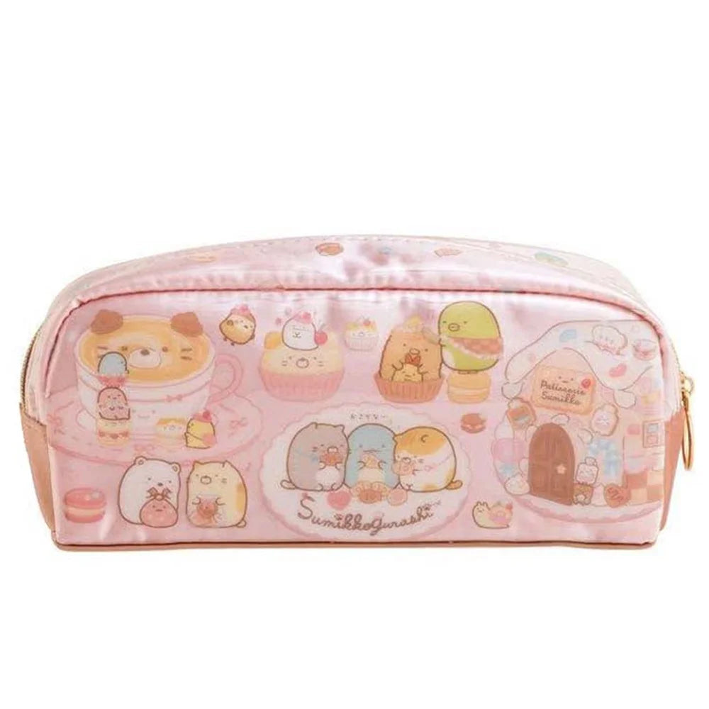Cute Sumikko Gurashi Cake Pink Pen Case Pouch Pink Strawberry Rabbit Bear Pencil Case School Stationery Storage Box Bag
