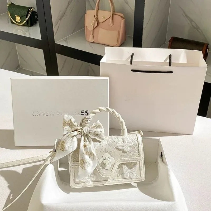 New Trendy Textured Denim Tassel Square Bag Women's Fashion Handbag Lady Clutch Purse Female Shoulder Messenger Bag