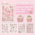 4Pcs Pink Cartoon Transparent Waterproof Material Stickers For Hand Account Pencil Case Decals