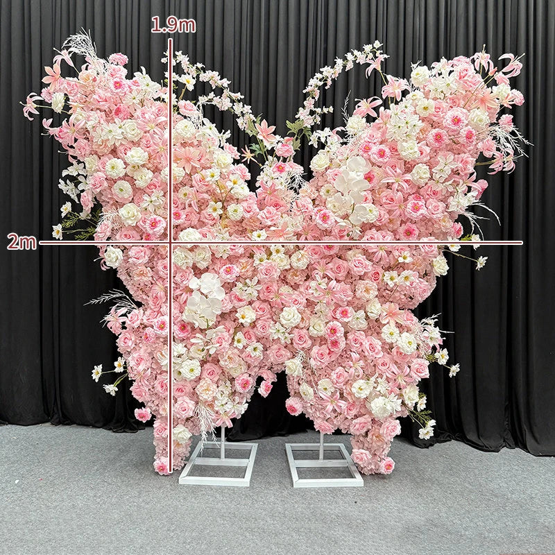 Artificial Hang Floral Arrangement Wedding Backdrop Arch Decor Pink White Rose Aisle Floor Flower Row Table Centerpieces Flower
