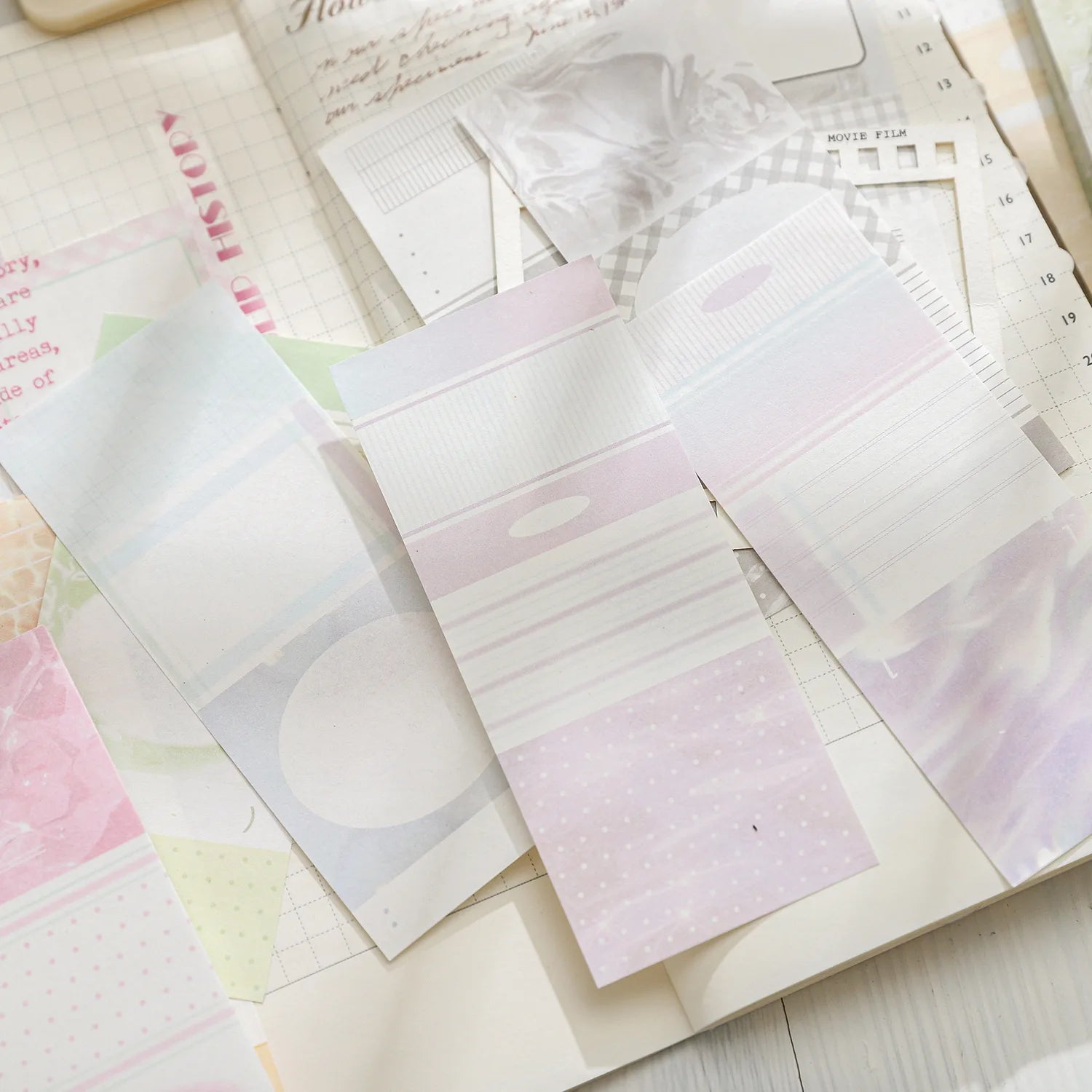 6packs/lot Memo Pads Material Paper Leisure Time Junk Journal Scrapbooking Retro Background Decoration