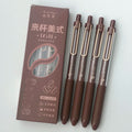 4PCS/Set Puppy Style Gel Pen Soft Grip Design 0.5mm Black Pen Rose Style Gel Pen Pen Clip Design Office Supplies