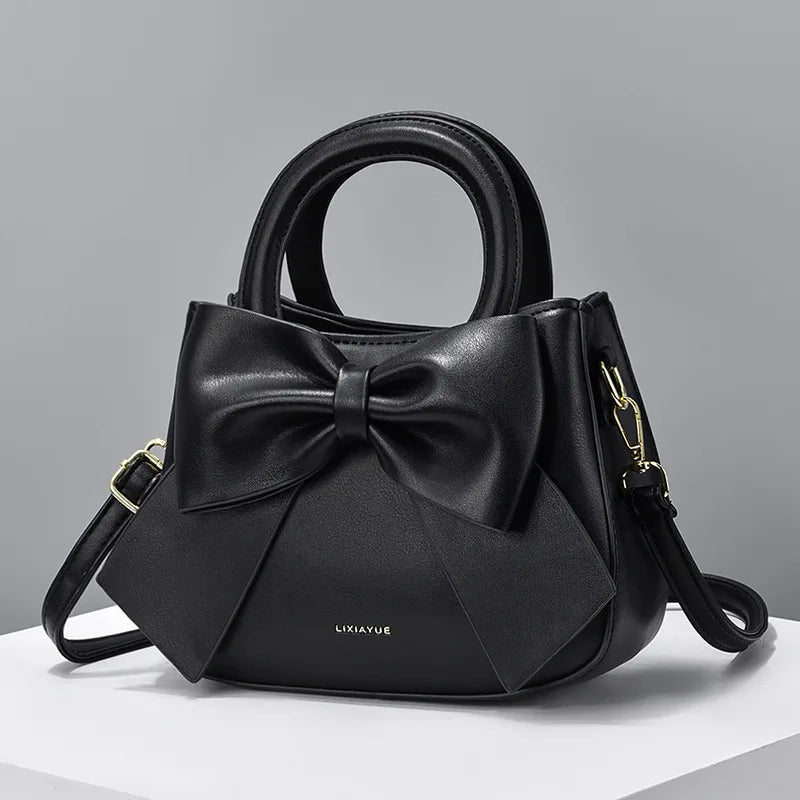 2024 New Trendy Women'S Small Square Bag High Quality Bow Single Shoulder Bag Fashionable  Western Style Crossbody Bag Handbag