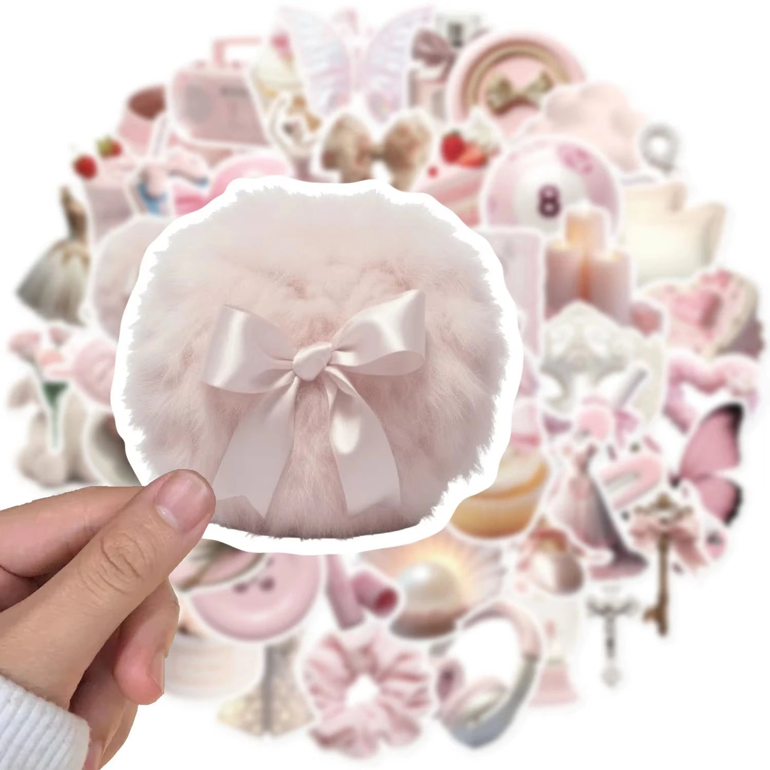 50Pcs Ins Style Pink Ballet Girl Stickers Cute Korean Aesthetic Sticker Hand Account Decoration DIY Phone Case Notebook Stickers