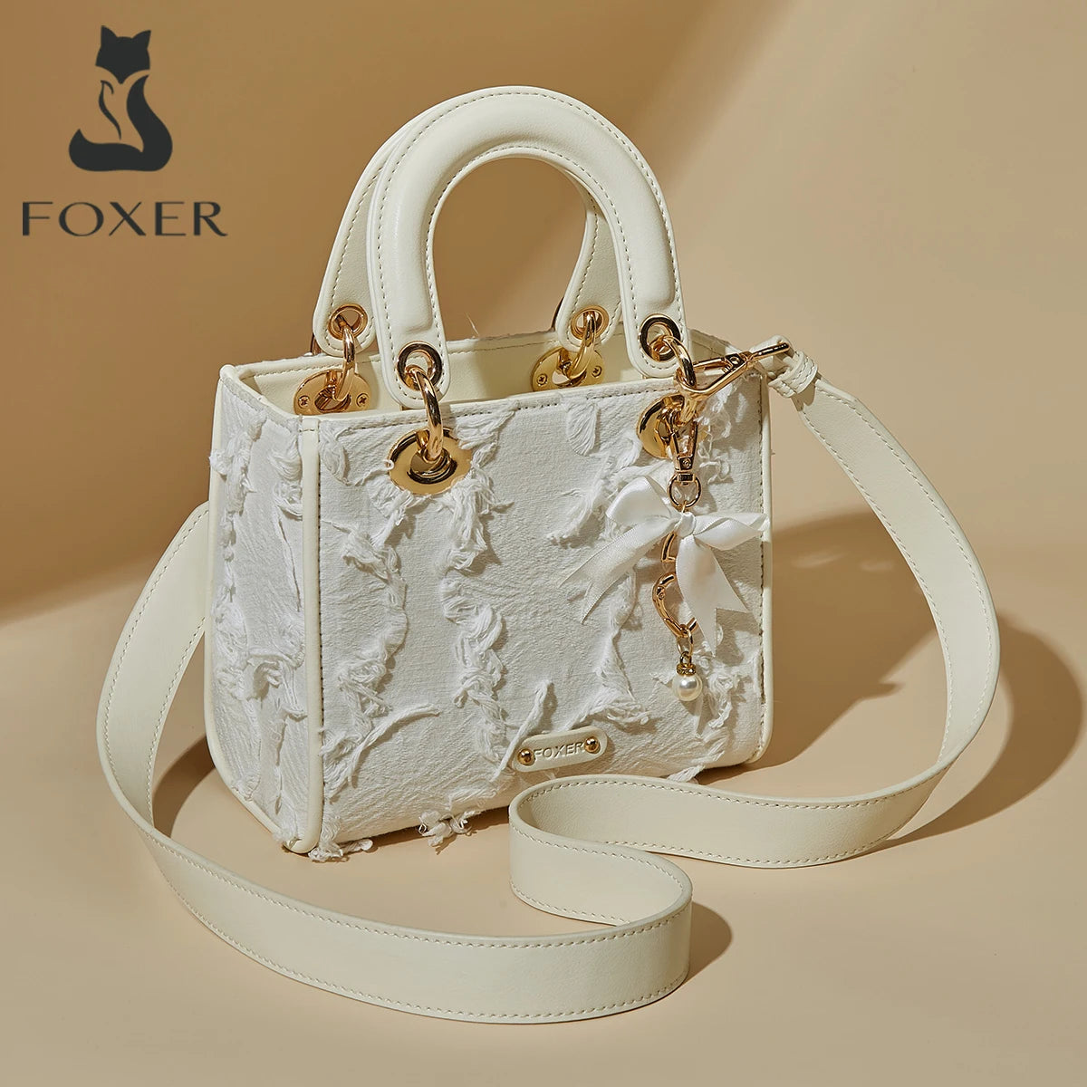 FOXER Lady's Handbag High Quality Fabric Elegant Shoulder Bag Special Design Fashion Crossbody Bag Gift for Lover