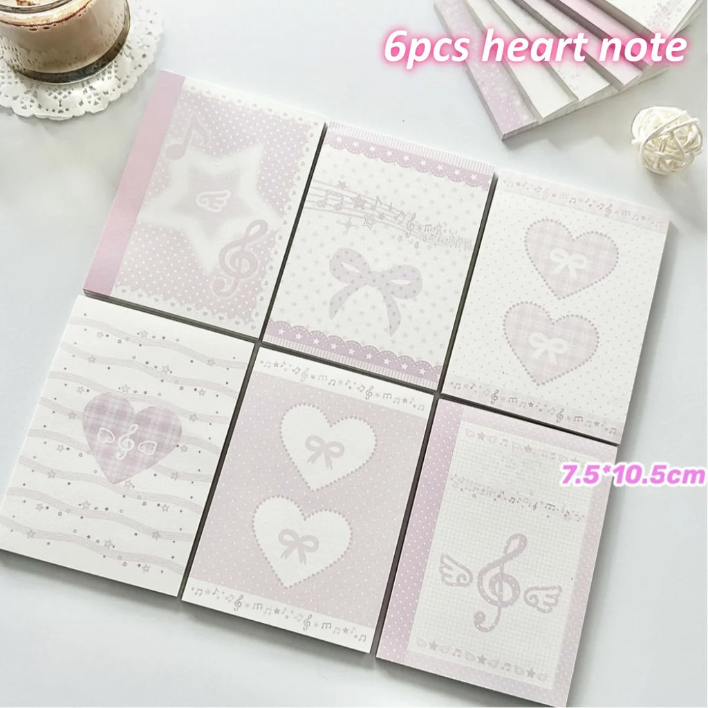 Musical Note Memo Pad Cute A7 Notepad Pink Memo Pad Adorable Non-Sticky Memo Pad For Diary Writing Journaling Note-Taking