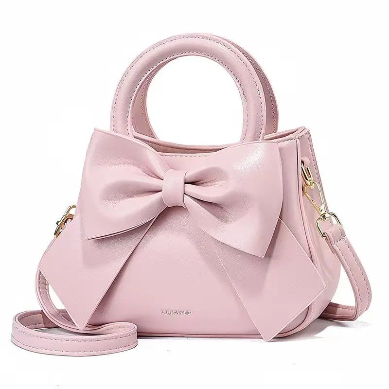 2024 New Trendy Women'S Small Square Bag High Quality Bow Single Shoulder Bag Fashionable  Western Style Crossbody Bag Handbag