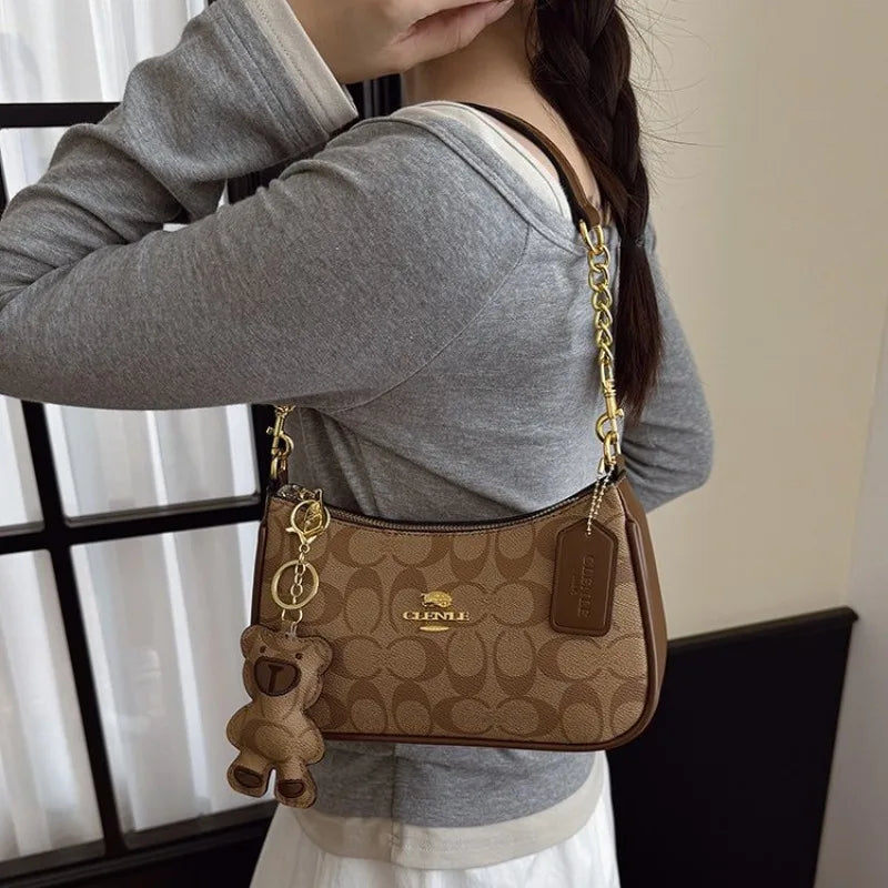 Elegant Modern Designer Diaper Bag For Women Luxury Large Capacity Tote Stylish Leather Crossbody Shoulder Bag Solid Design