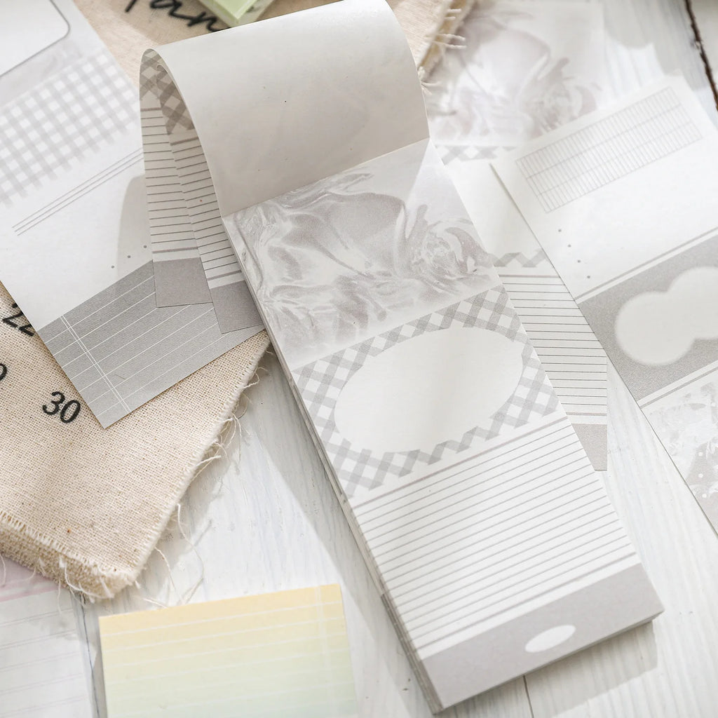 6packs/lot Memo Pads Material Paper Leisure Time Junk Journal Scrapbooking Retro Background Decoration