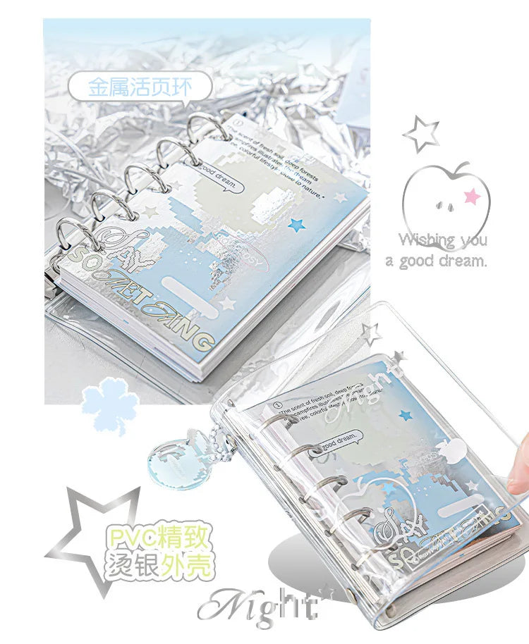 MINKYS M5 Pocket Binder Notebook Planner Yearly Daily Weekly Agenda Book Photo Book Kawaii School Stationery