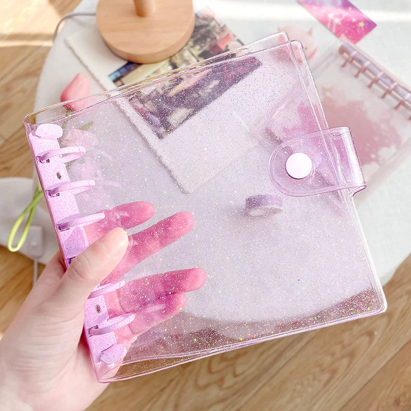 SKYSONIC Square Binder Collect Book DIY Sleeves & Notebook Refill Papers Idol Goo Card Journal Glitter Bullet Hand Book