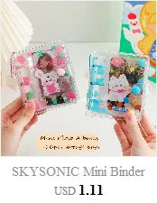 SKYSONIC Square Binder Collect Book DIY Sleeves & Notebook Refill Papers Idol Goo Card Journal Glitter Bullet Hand Book