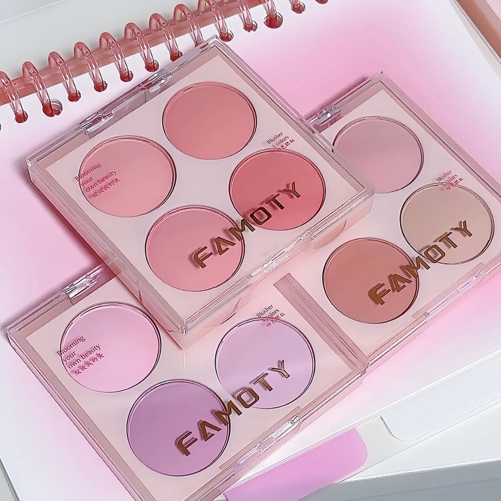 4 Colors Blush Powder Face Makeup  Sweet Warm Colors Matte Cheek Powder Facial Beauty Cosmetic Makeup Blush