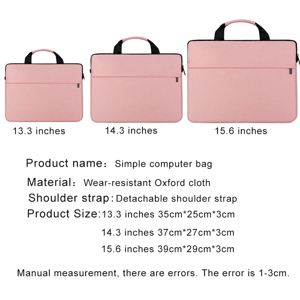 New Protective Pouch Large Capacity Ultra Thin Notebook Cover Laptop Sleeve Case Laptop Handbag Shoulder Bag for HP Dell Lenovo