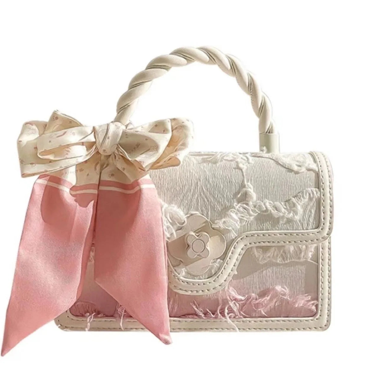 New Trendy Textured Denim Tassel Square Bag Women's Fashion Handbag Lady Clutch Purse Female Shoulder Messenger Bag