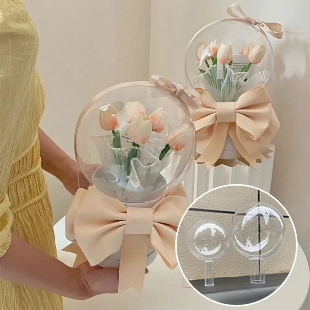 New Transparent Flower Packing Box DIY Acrylic Flower Bouquet Ball Round Bouquet Holder Wedding Birthday Party Decorations