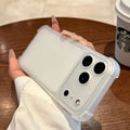 Luxury Matte Translucent Airbag Phone Case For iPhone 17 16 15 14 Plus 12 13 Pro Max 17Pro Air Bumper Shockproof Protector Cover