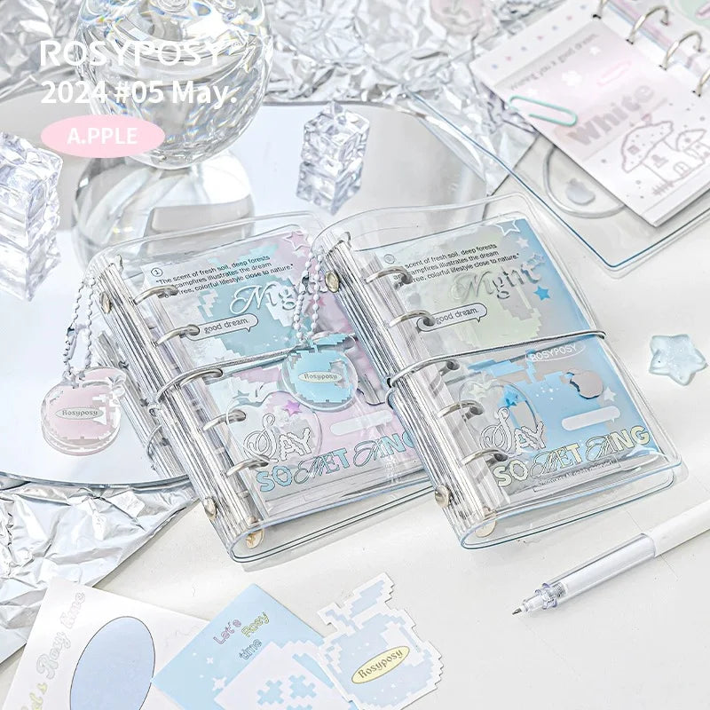 MINKYS M5 Pocket Binder Notebook Planner Yearly Daily Weekly Agenda Book Photo Book Kawaii School Stationery