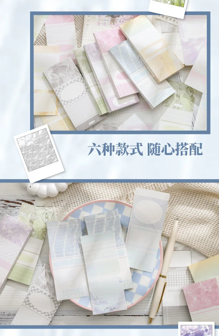 6packs/lot Memo Pads Material Paper Leisure Time Junk Journal Scrapbooking Retro Background Decoration