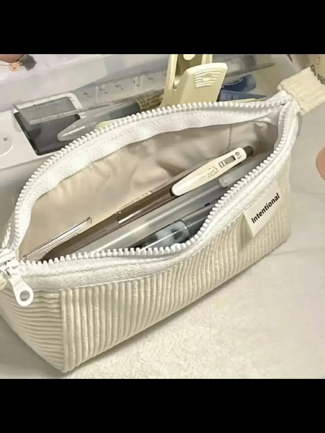 Cute Pencil Case Lovely Cartoon Korea Fashion Pencil Bag Canvas Washable High Capacity Stationery Storage Bag