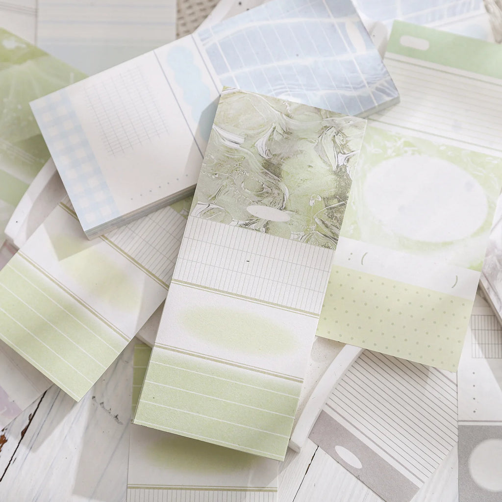6packs/lot Memo Pads Material Paper Leisure Time Junk Journal Scrapbooking Retro Background Decoration