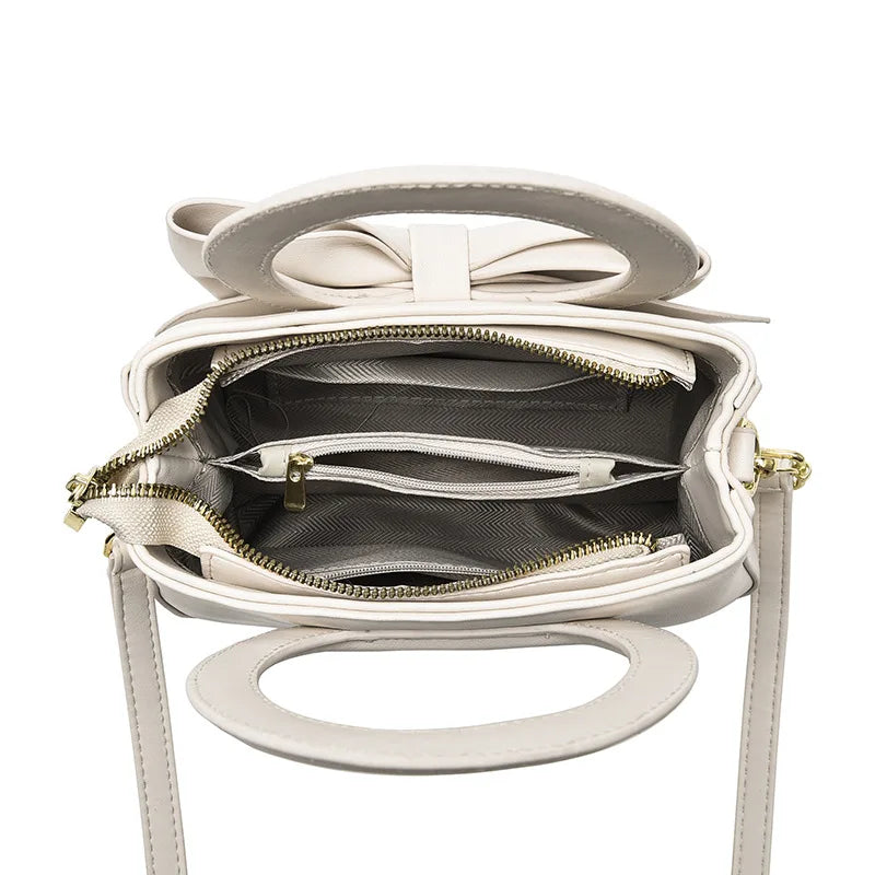 2024 New Trendy Women'S Small Square Bag High Quality Bow Single Shoulder Bag Fashionable  Western Style Crossbody Bag Handbag