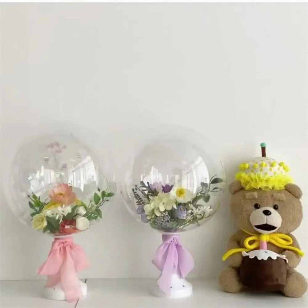New Transparent Flower Packing Box DIY Acrylic Flower Bouquet Ball Round Bouquet Holder Wedding Birthday Party Decorations