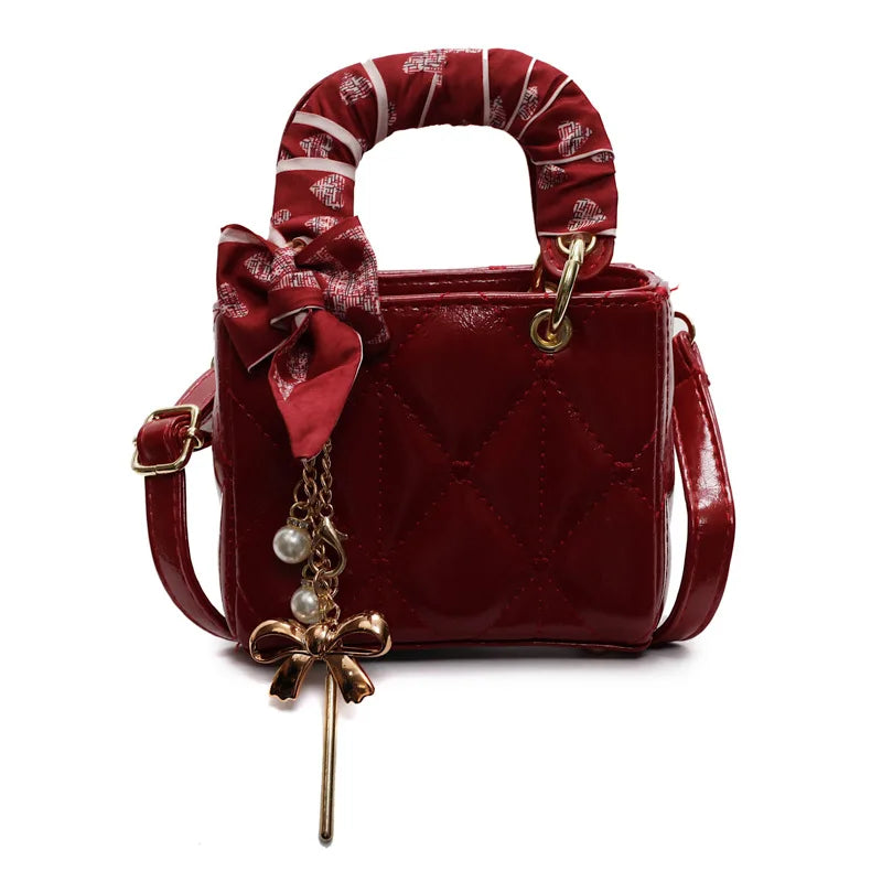 Elegant Women's Crossbody Bag Fashionable Diamond Pattern Single Room Handbag Versatile Party Bag Stylish Mini Square Bag