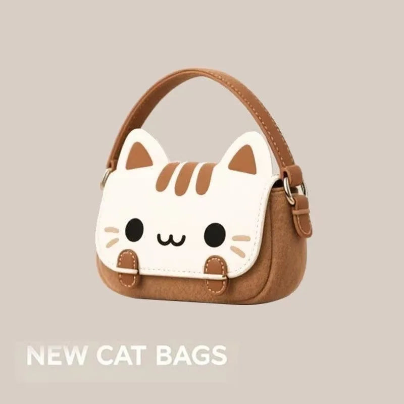 Hellokitty Plush Doll Backpack Versatile Women's Bag Cute Creative Student Casual Crossbody Bag Animal Print Korean Style